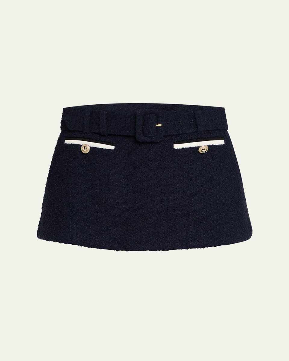 Belted Boucle Skort